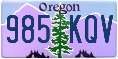 OR license plate 985KQV