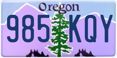 OR license plate 985KQY