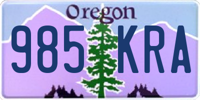 OR license plate 985KRA
