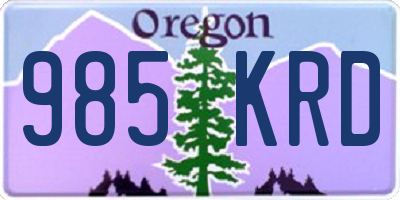 OR license plate 985KRD