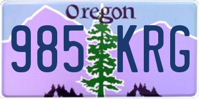 OR license plate 985KRG