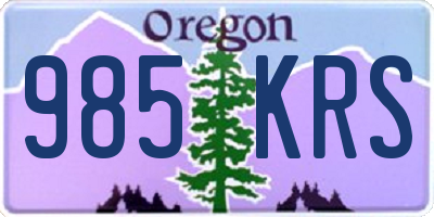 OR license plate 985KRS