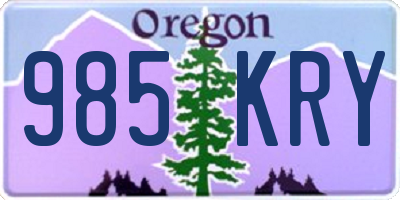 OR license plate 985KRY