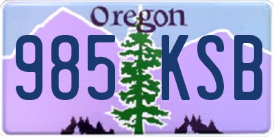 OR license plate 985KSB
