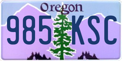 OR license plate 985KSC