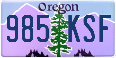 OR license plate 985KSF