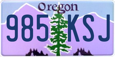 OR license plate 985KSJ