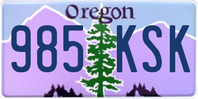 OR license plate 985KSK