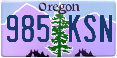 OR license plate 985KSN