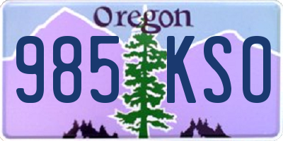 OR license plate 985KSO
