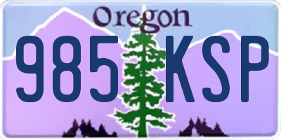 OR license plate 985KSP