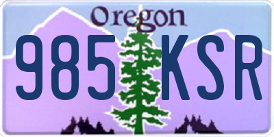 OR license plate 985KSR