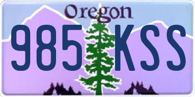 OR license plate 985KSS