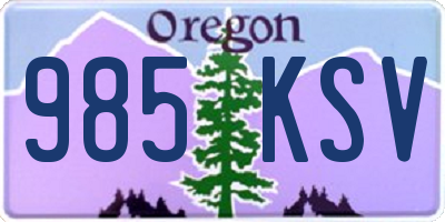 OR license plate 985KSV