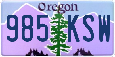 OR license plate 985KSW