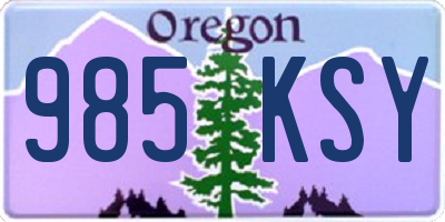 OR license plate 985KSY