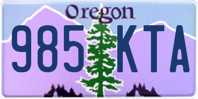 OR license plate 985KTA