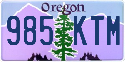 OR license plate 985KTM