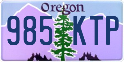 OR license plate 985KTP