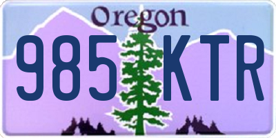 OR license plate 985KTR