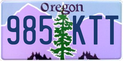 OR license plate 985KTT