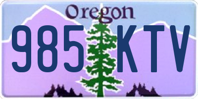 OR license plate 985KTV