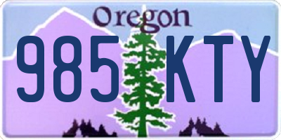 OR license plate 985KTY