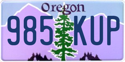 OR license plate 985KUP