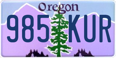 OR license plate 985KUR