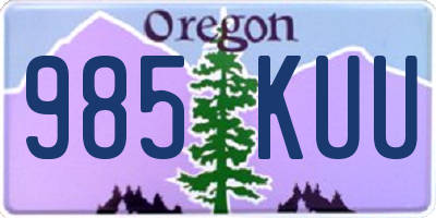 OR license plate 985KUU