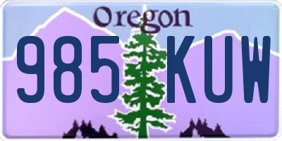 OR license plate 985KUW