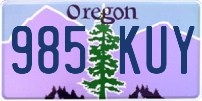 OR license plate 985KUY