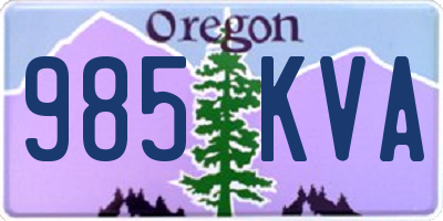 OR license plate 985KVA
