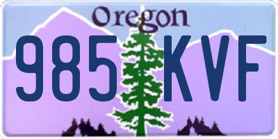 OR license plate 985KVF
