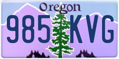 OR license plate 985KVG