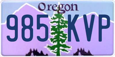 OR license plate 985KVP