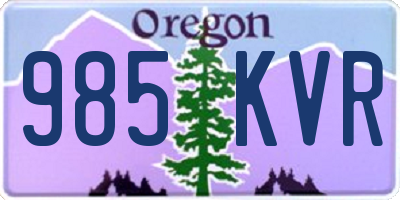 OR license plate 985KVR
