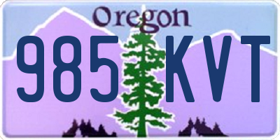 OR license plate 985KVT