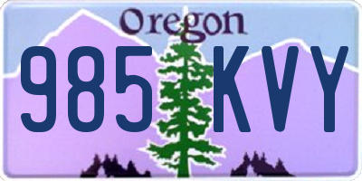 OR license plate 985KVY