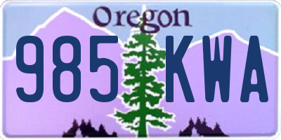 OR license plate 985KWA