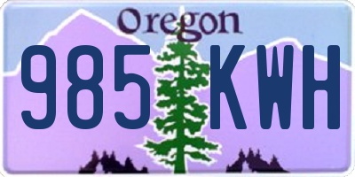 OR license plate 985KWH