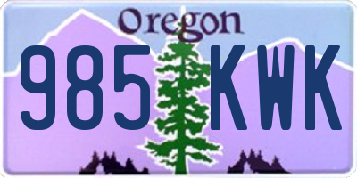 OR license plate 985KWK