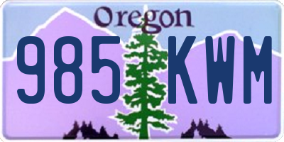 OR license plate 985KWM