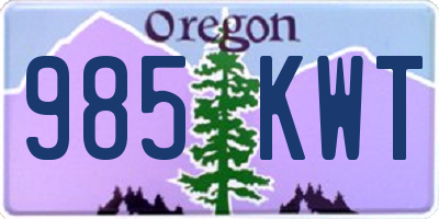 OR license plate 985KWT