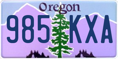 OR license plate 985KXA