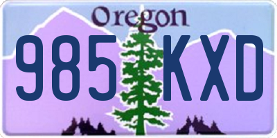OR license plate 985KXD