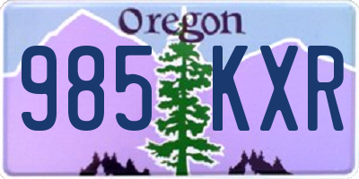 OR license plate 985KXR