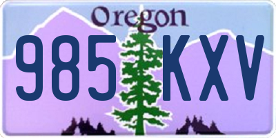 OR license plate 985KXV