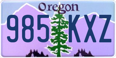 OR license plate 985KXZ