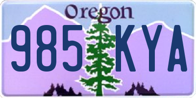 OR license plate 985KYA